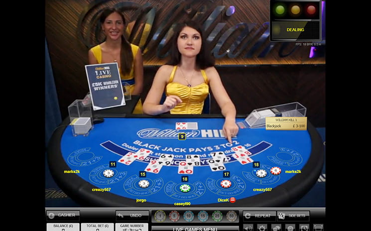 Playing Live Blackjack at William Hill
